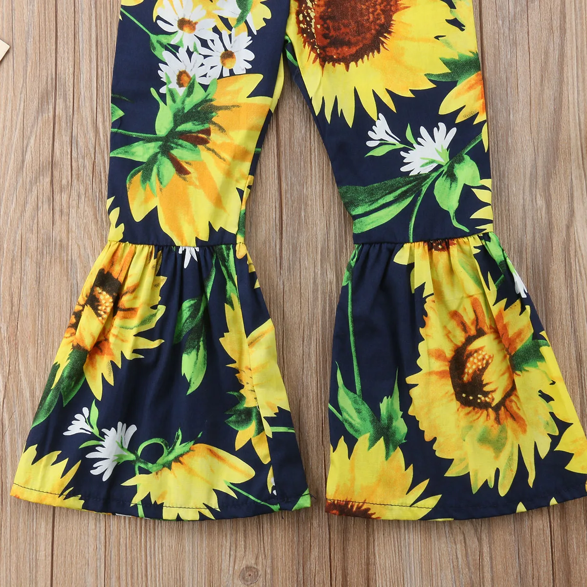 Штаны для девочек с рисунком подсолнуха повседневные свободные штаны широкими