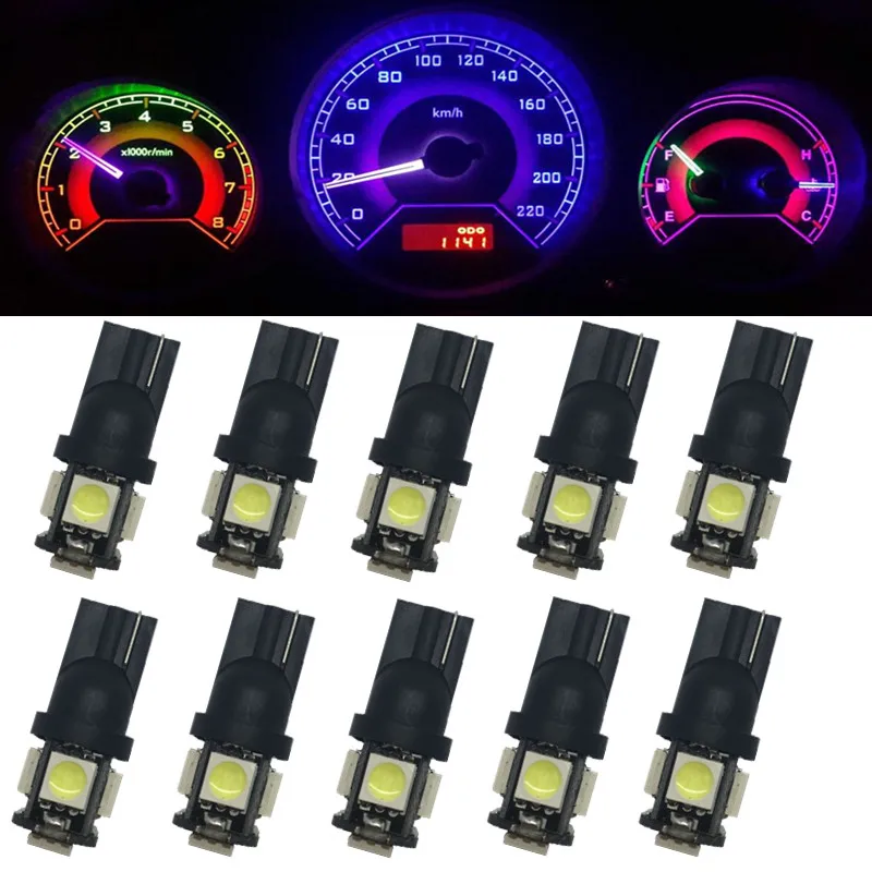 10 шт. Автомобильные светодиодные лампы Canbus W5W 194 5050 5SMD 12 В|Сигнальная лампа| |