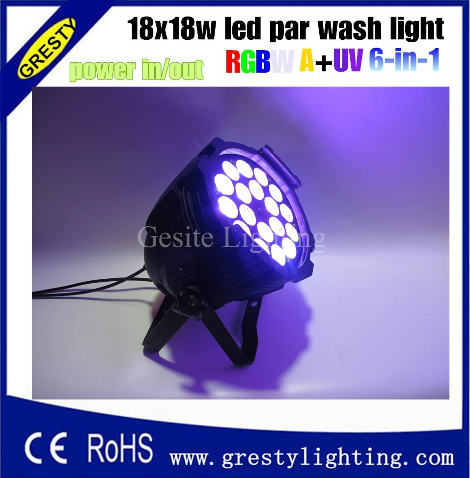 6xlot led par 18x18w rgbwa uv dmx 18pcs light 6in1 | Освещение