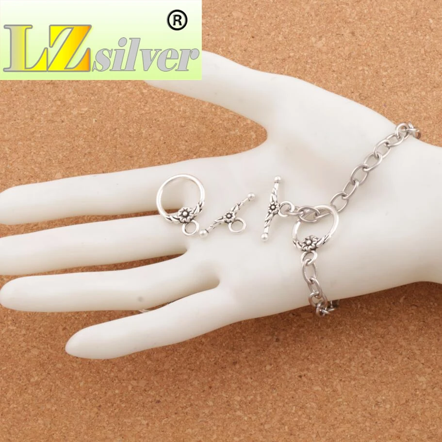 

Flower Round Bracelet Toggle Clasp 100sets zinc alloy Jewelry DIY Findings Fit Bracelets L857 23X17mm