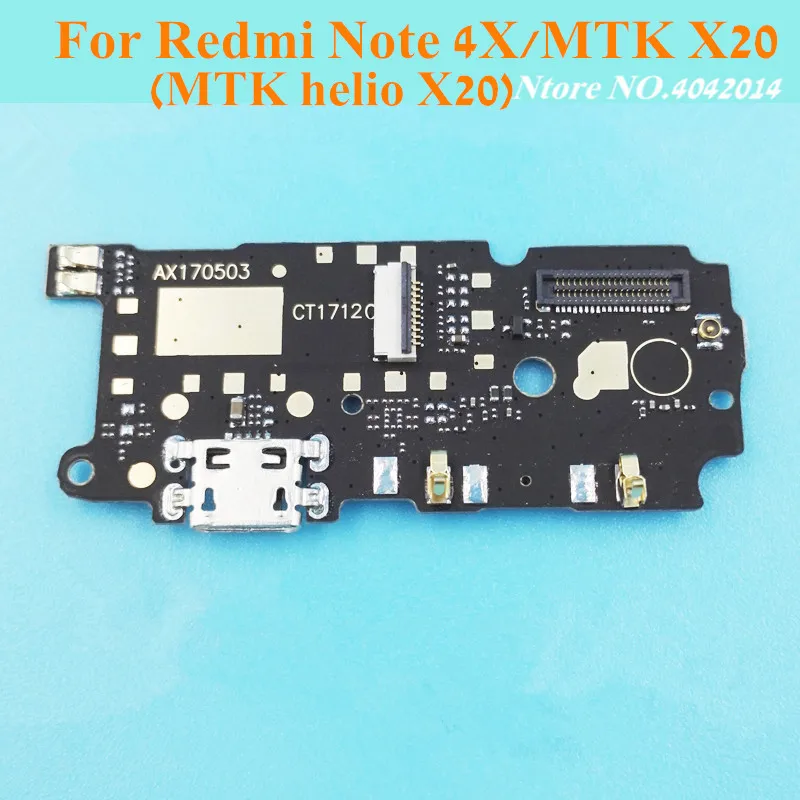 2 шт. Micro USB зарядный порт док станции Разъем гибкий кабель для Xiaomi Redmi Note 4 4X Pro/MTK X20