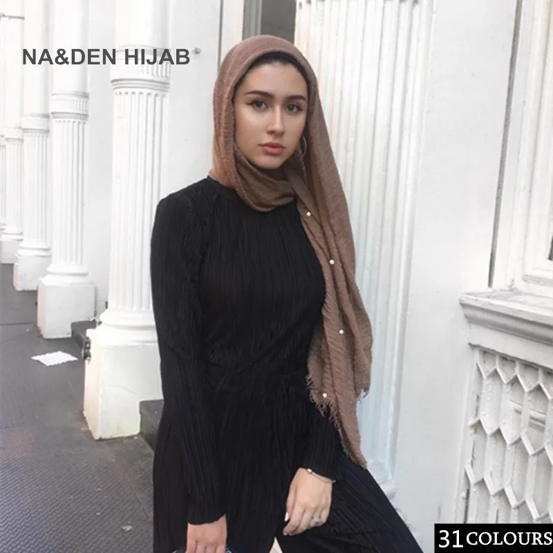 

NEW Bubble soft solid fringes women scarf with pearls nice beads hijabs popular muffler shawls pashmina muslim wraps 10pcs