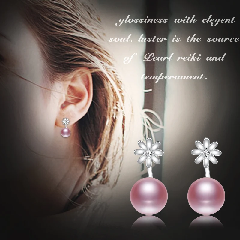 [Нимфа] Двойной Серьги с жемчугом 925 великолепные браслеты из стерлингового