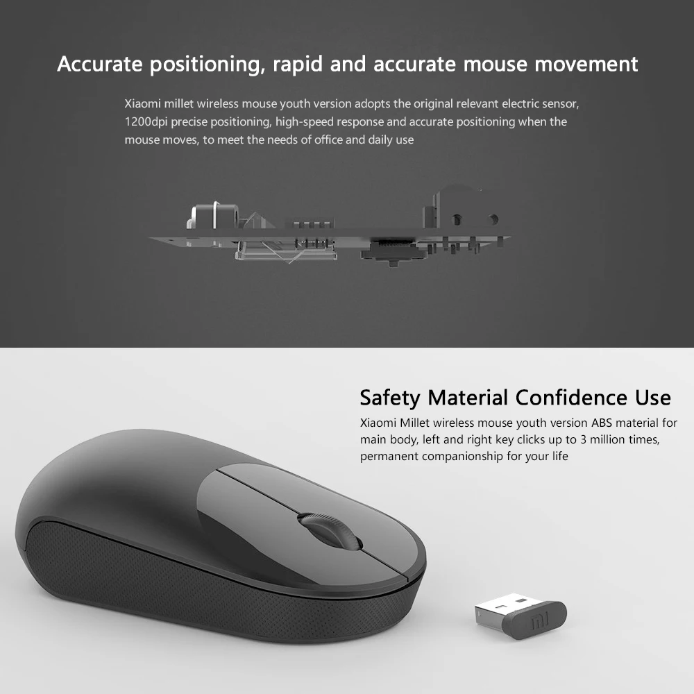 100% оригинальная беспроводная мышь Xiaomi Youth Edition 1200 точек/дюйм 2 4 ГГц оптическая