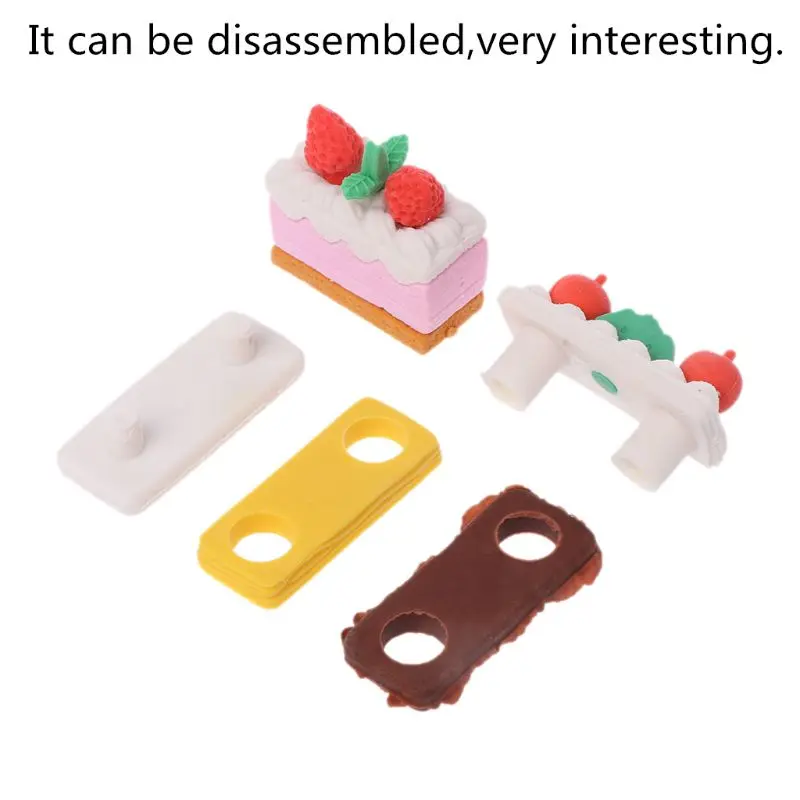 

30 PCs Collectible Set Of Adorable Puzzle Sweet Dessert Food Cake Erasers For Kids Puzzle Toys Party Favors Treasure