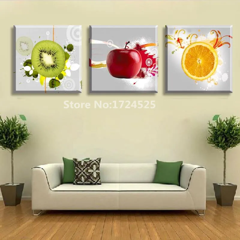 CLSTROSE 3 панели для яблока лимонов фруктов кухни настенный Декор живопись
