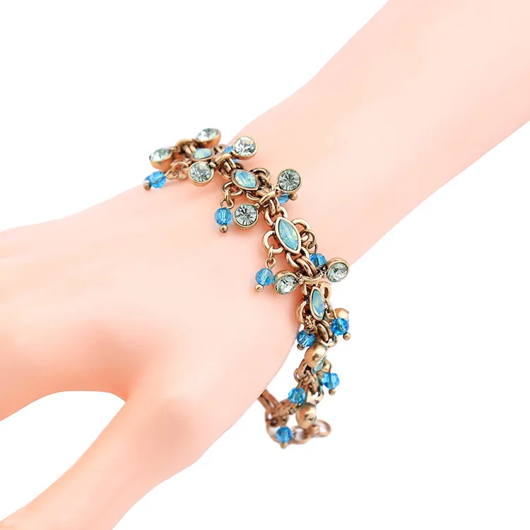 Два цвета со стразами винтажные Bijuteria braceletes браслет Бохо ручной работы|bracelet