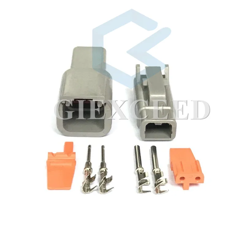 2 комплекта 2 Pin DTM DTM06-2S/ATM06-2S DTM04-2P/ATM04-2P Водонепроницаемый Электрический разъем Впускной Разъем датчика температуры воздуха