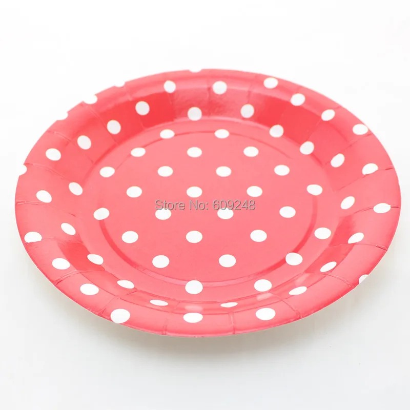 24 шт. 9 &quotрождественские праздничные белые бумажные тарелки в горошек круглые