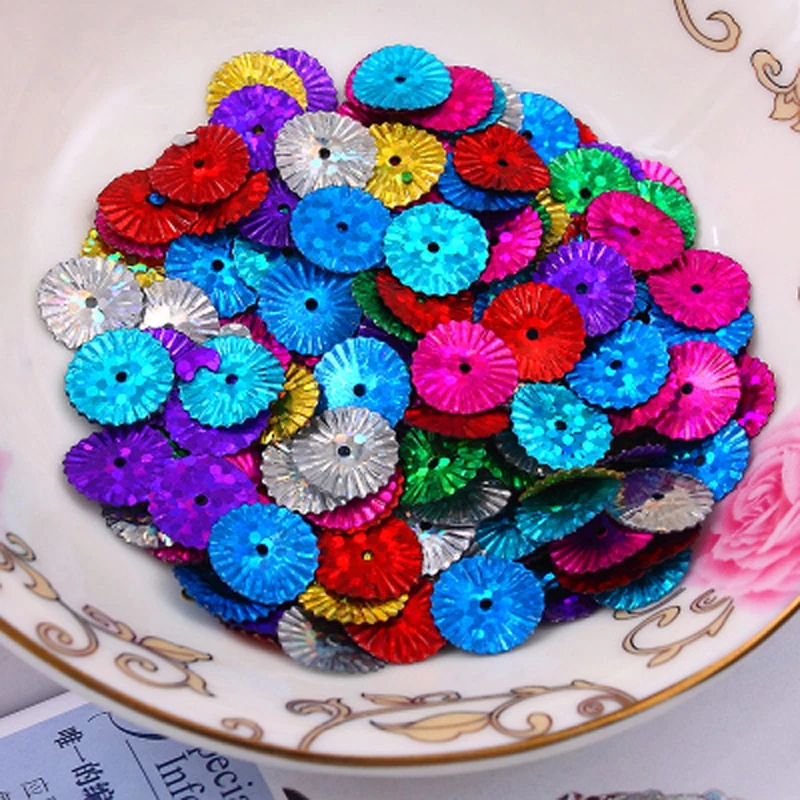 1000 шт. 10 мм Цветок хризантемы плоская пайетка с блестками для шитья Свадебное