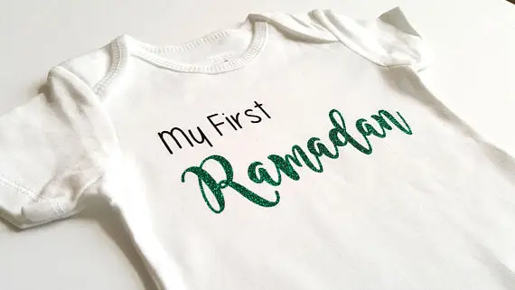 Customize My first Eid Ramadan Islamic birthday baby shower bodysuit onepiece romper Outfit New Year party favors muslim gifts | Дом и сад