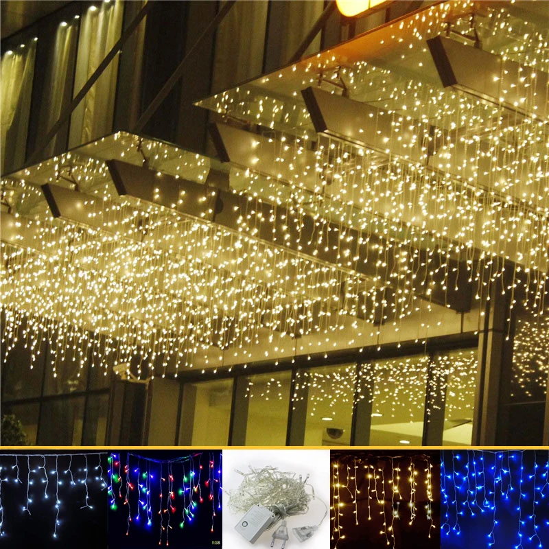 4 м 96 светодиодная гирлянда для занавесок патио Рождественская наружный декор
