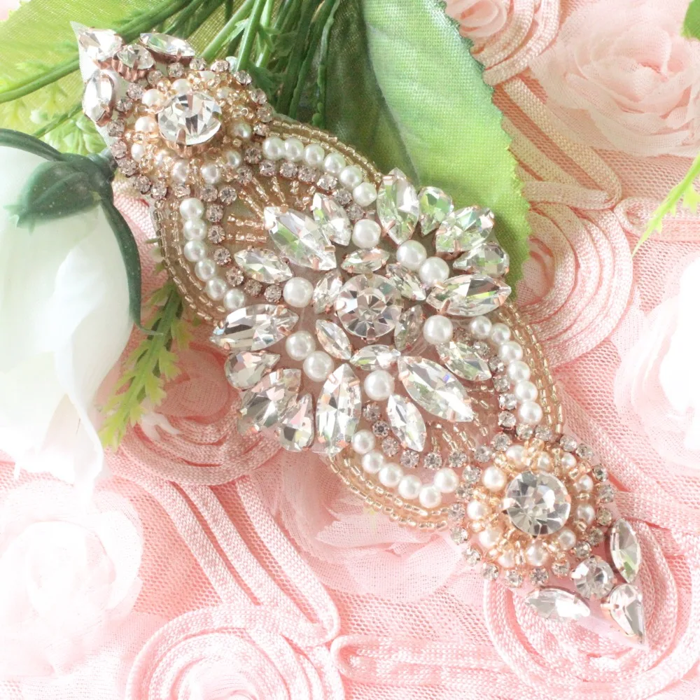 (10 pieces) Hand beaded black rhinestone applique Iron on sew crystal patches for wedding dress bridal sash belts | Дом и сад