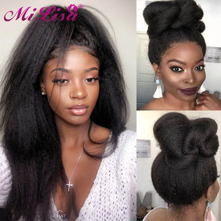 150 плотность странный прямо парики предварительно сорвал Синтетические волосы