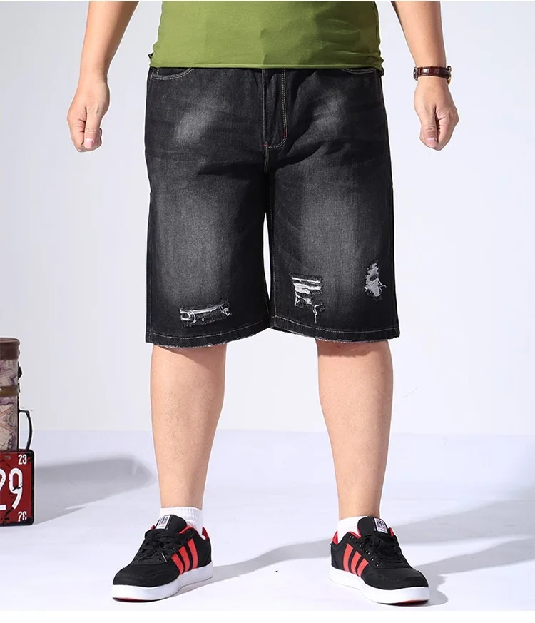 Джинсовые шорты больших размеров 5XL 7xl 9xl плюс свободные Vogue Бермуды мужские горячие мужские высотой до колена ковбойские короткие брюки повседневные мужские шорты джинсовые