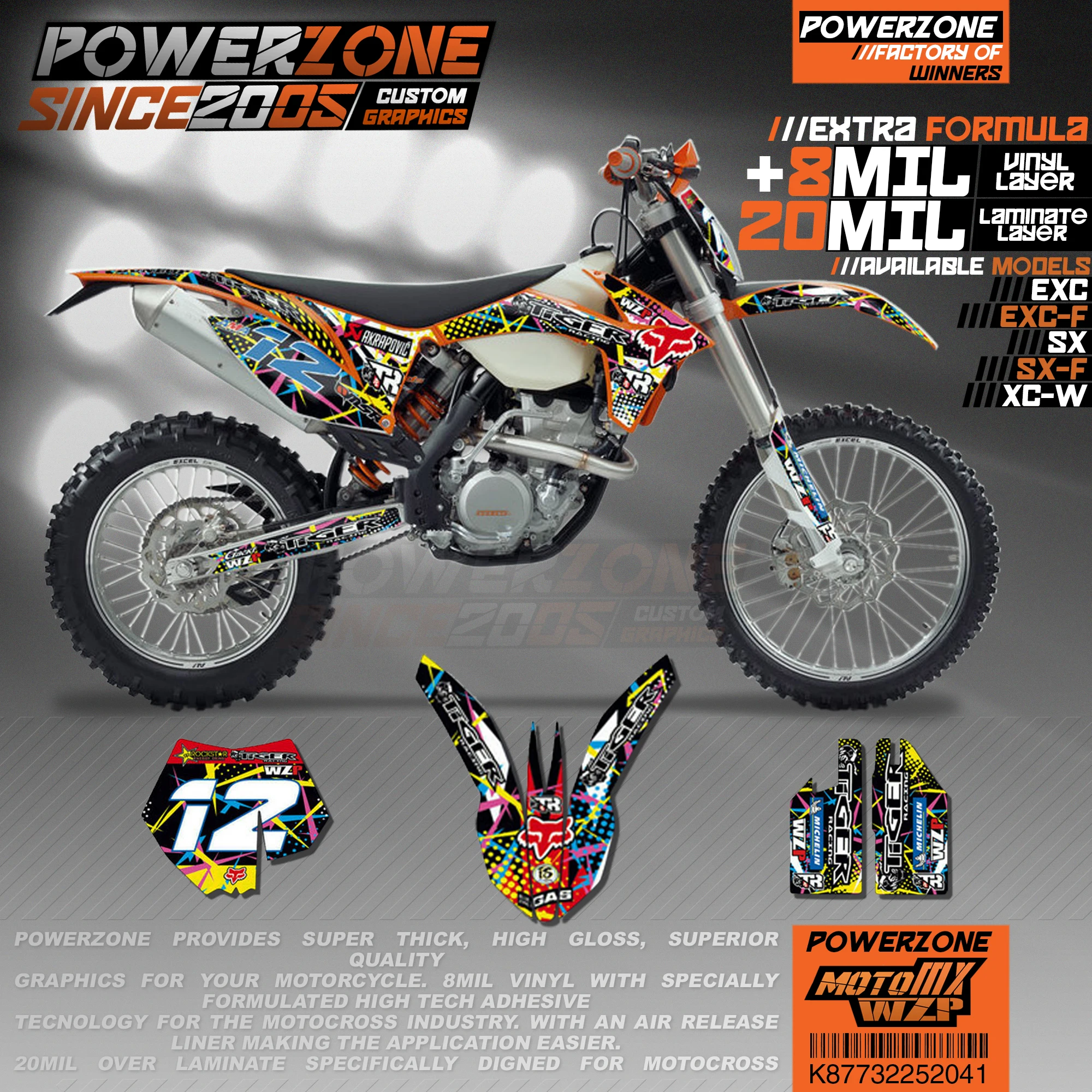 Персонализированные графические фоны PowerZone Team наклейки 3M Набор наклеек для KTM SX SXF