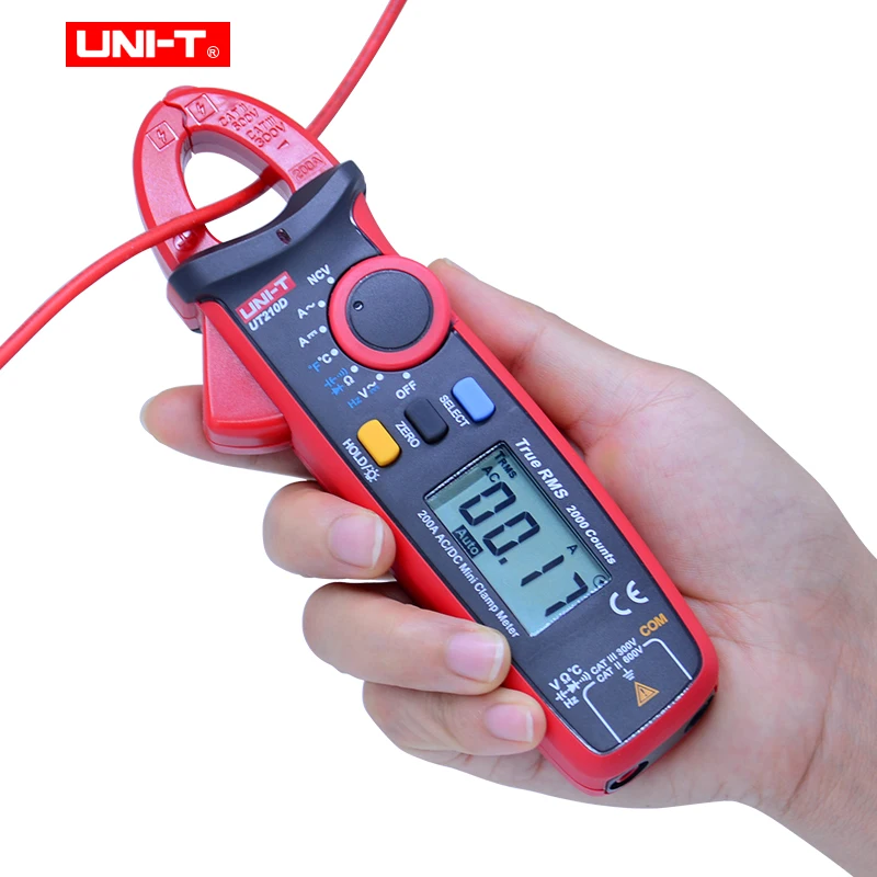 Цифровой мини измеритель напряжения и тока UT210D/UT210E переменный ток ампер Омметр