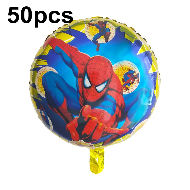 50pcs 50 шт. 3D воздушные шары героев мультфильм Мстители Халк, Человек-паук Бэтмен фольга Гелиевый шар Мальчики декор для вечеринки в честь Дня Рождения подарок воздушные шары Игрушка - Цвет: 50pcs