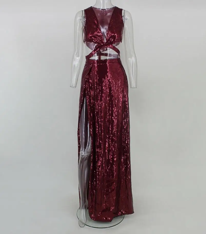 2017 озорное женское длинное платье Женская боковая спина разделение пляжная