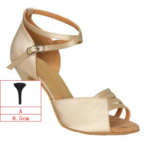 Khaki-A Туфли для латинских танцев; цвет красный, коричневый, хаки, серый; атласный материал для женщин; Танцевальная обувь для сальсы; высота каблука 4,5-8,5 см; JYG912 - Цвет: Khaki-A