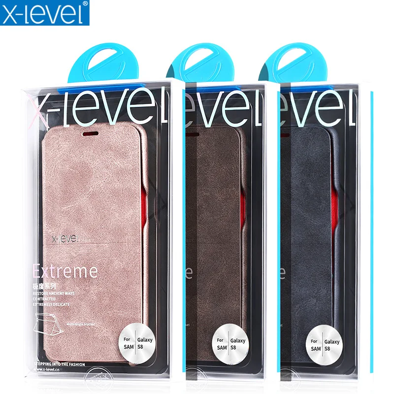 X-Level классические из искусственной кожи Флип раскладной стенд Бизнес Ретро