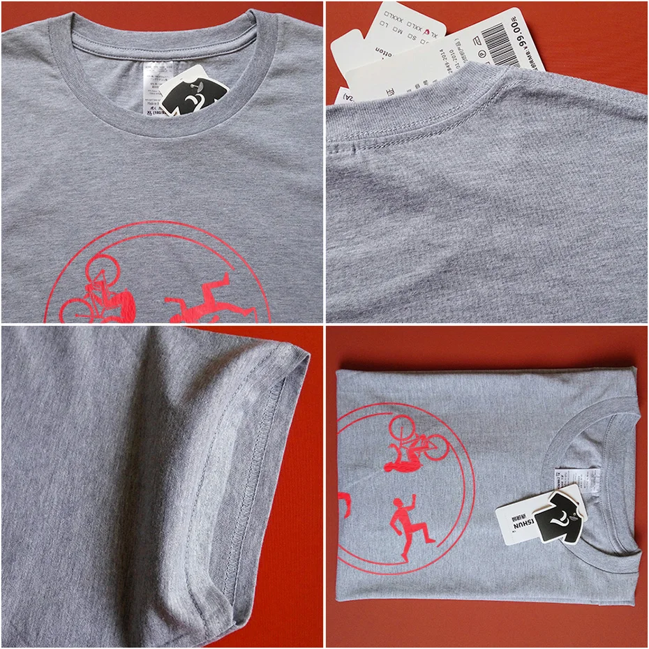 Men Boutique Casual T-shirt Creative Triathlon Tshirt 16 Colors 100% Cotton Print T shirts Unisex short sleeves shirt XS-3XL | Мужская