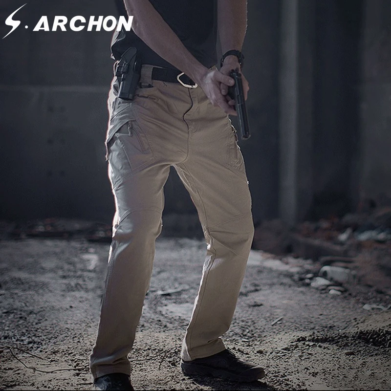S. ARCHON IX9 город военные тактические брюки карго мужские спецназ армейские брюки мужские повседневные много карманов стрейч хлопковые брюки XXXL