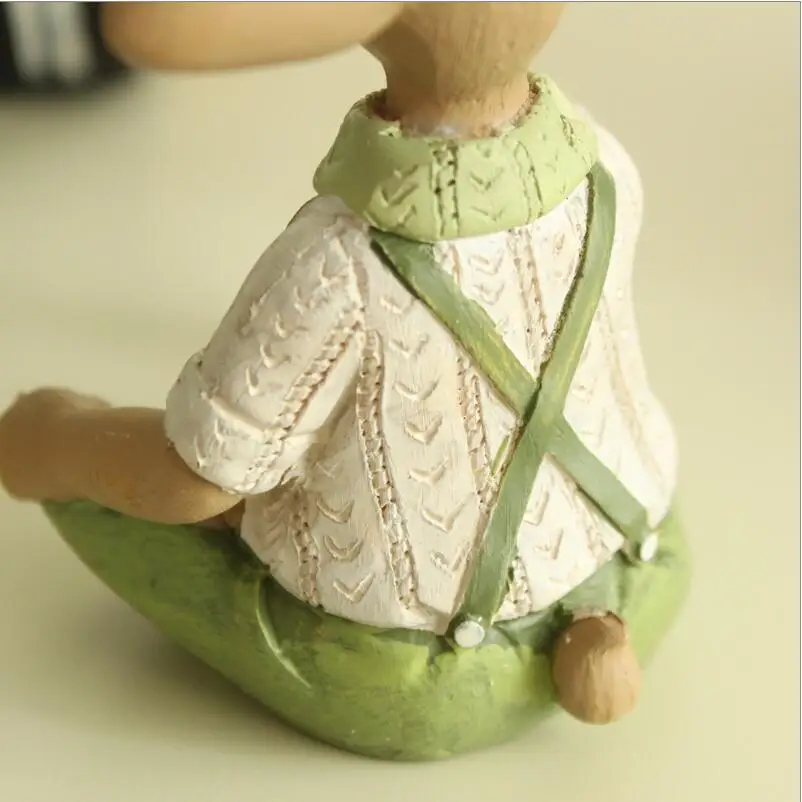 1 шт. зеленый домашний орнамент ручной кролик фигурка из смолы подарок для друга