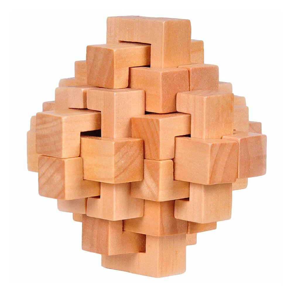 Wood Cube Puzzle Brain Teaser Toy Games for Adults / Kids