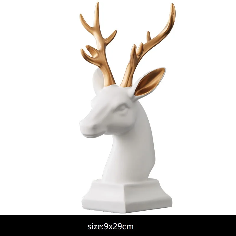 Европейский Креативный простой черно белый каучуковый голов оленя золотой замок свадебные подарки поделки