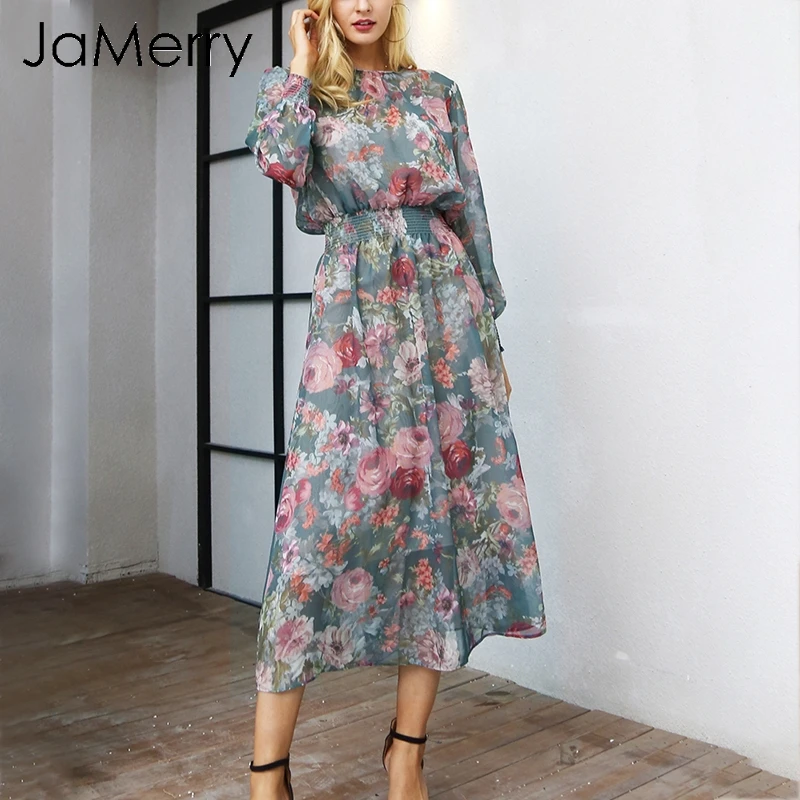 JaMerry шифоновое платье из двух частей с цветочным принтом женское Элегантное