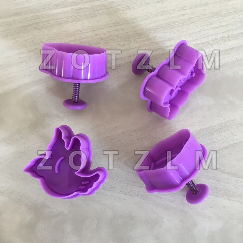 4 шт./компл. серии Love Пластик формочки для печенья 3D с рисунком Мишки и сердца
