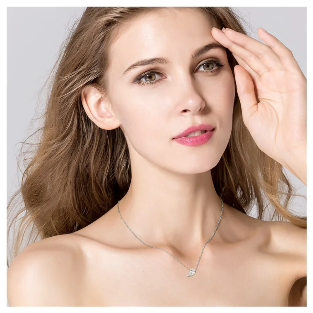 

Women Necklaces Jewelry Half Of The Wings Pendants 925 Sterling Silver Necklace Silver Chain Custom Necklace Gifts Lover GNX0780