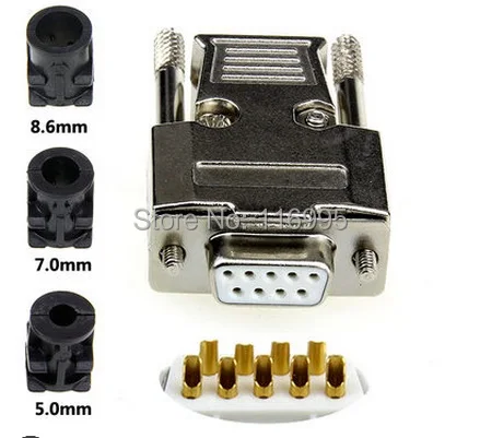 Бесплатная доставка 2 шт. металлический корпус Db9/гнездо/Соединитель с покрытием