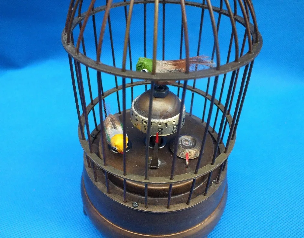 Редкая латунная птичья клетка механические настольные часы будильник | Дом и сад