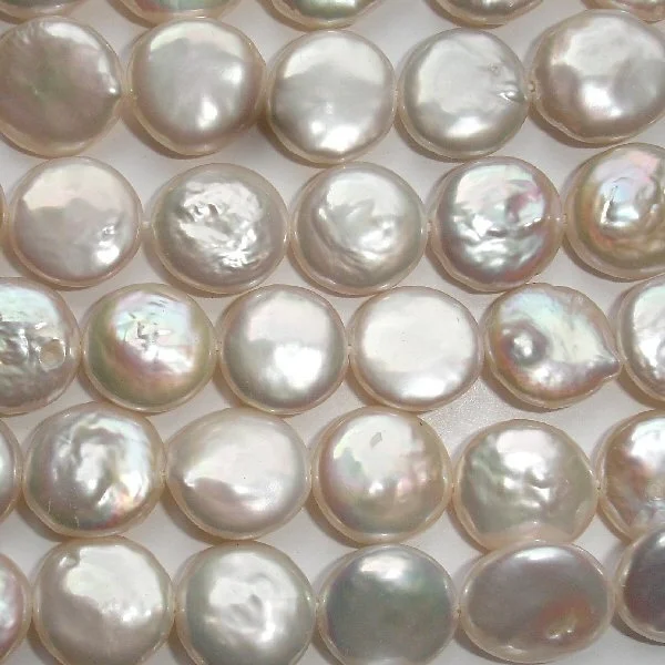 

Classic Loose Beads 10-12mm Coin Freshwater White Pearl Jewelry Supply