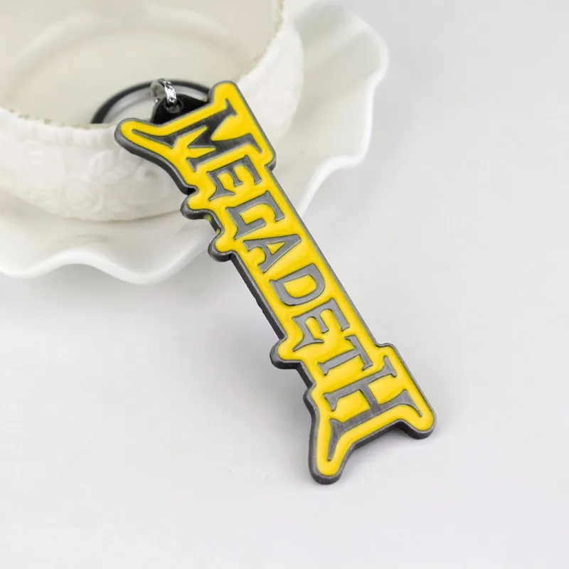 Горячая Megadeth слово нашивка с вышитым логотипом Dave Mustaine металл рок брелок группы для женщин мужчин подарки Прямая поставка