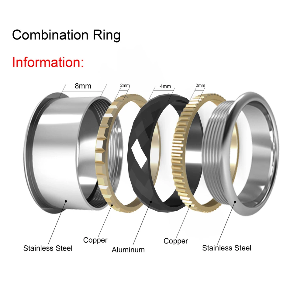 Floya Gold Ring Women Stainless Steel Wedding Rings Interchangeable Arctic Symphony Collection Bague Original Design | Украшения и