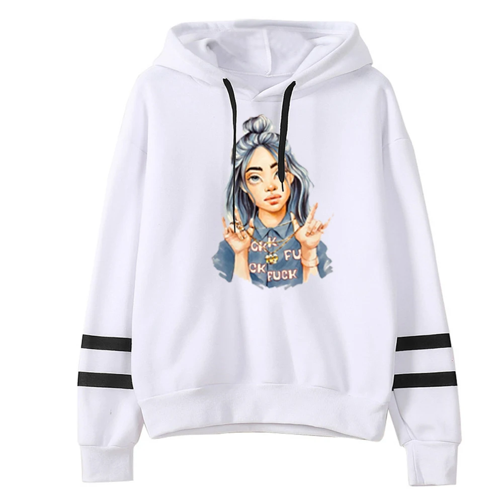 Женская одежда, худи для девушек, billie eilish, мультяшное изображение американской моды певицы, с принтом, узор, толстовки для женщин, kawaii - Цвет: C818