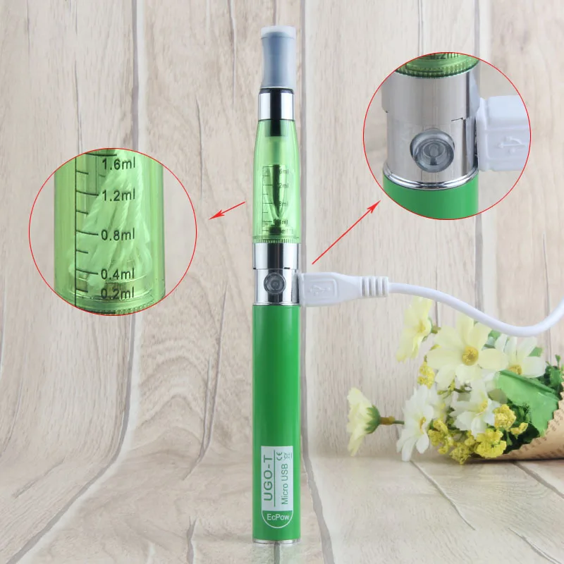 Green Электронная сигарета eGo T CE4 650mAh одиночный блистерный стартовый комплект Ugo Vape ручка 510 резьба микро USB Проходная батарея - Цвет: Green