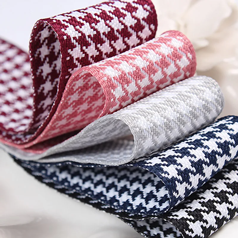 Houndstooth Ribbon High Quality DIY Handmade Cloth 10 25 40 MM 3/8