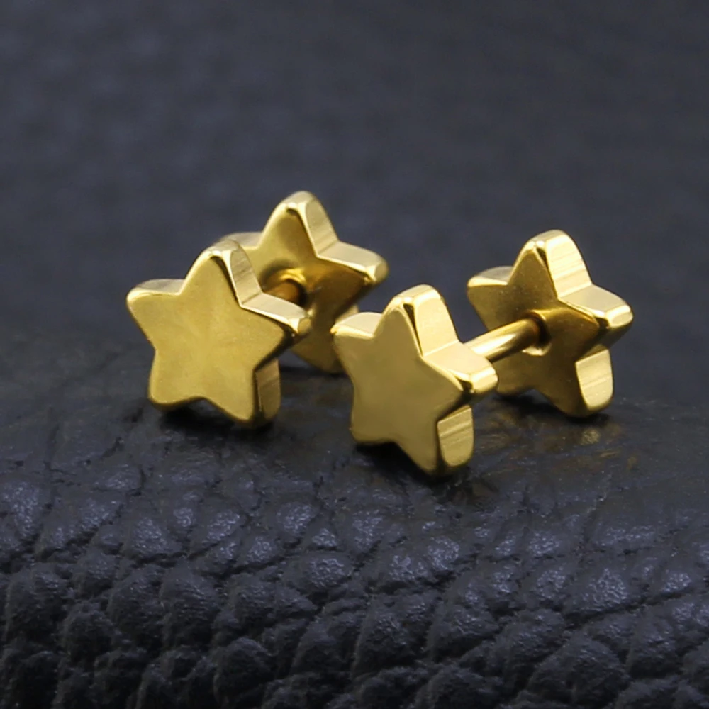 Серьги гвоздики со звездами в повседневном стиле серьги подвески с двумя модные