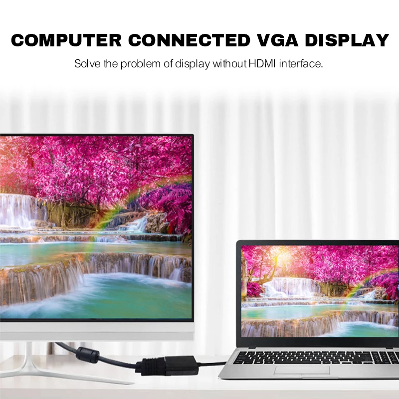 HDMI к VGA адаптер папа RGB Женский цифровой аналоговому Видео Аудио конвертер кабель