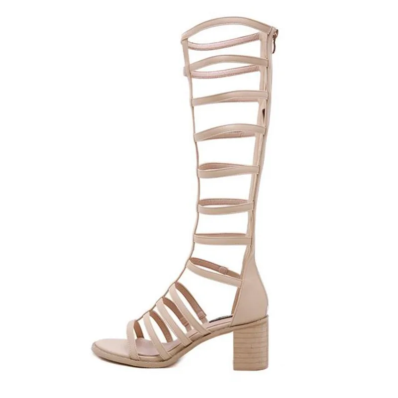 

Hot 2019 New Summer Open Shoes Woman High Boots Rome Sandals Sexy Hollow Women Shoes High Heel Sandals Summer Women Sandals