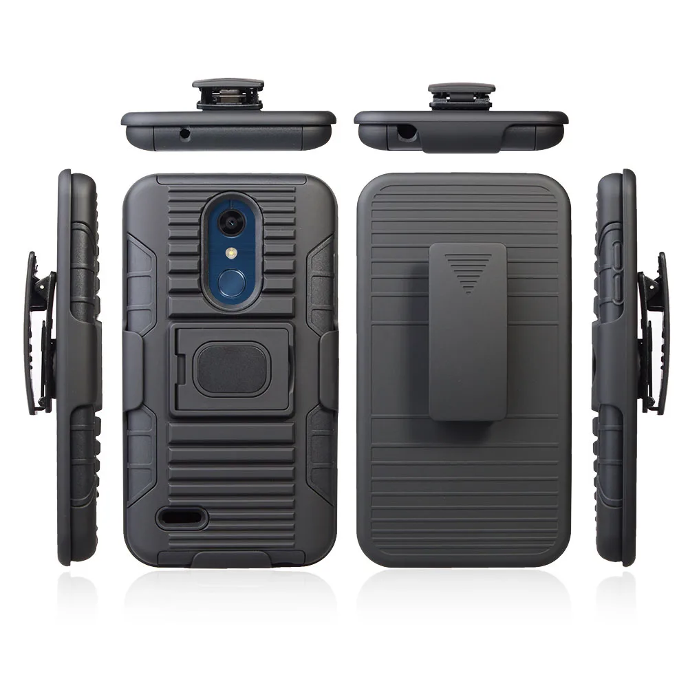 

For LG K10 2018/ K30/ K10 Alpha/Premier Pro LTE/Phoenix Plus Magnetic Armor Case With Ring Stand Belt Swivel Clip Holster Cover