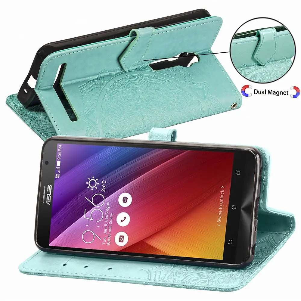 Чехол-раскладушка кожаный бумажник чехол для Asus Zenfone 2 Laser ZE550KL ZE551KL 5 Lite 5Q ZC600KL 5Z ZS620KL ZE620KL ZE 550KL 551KL