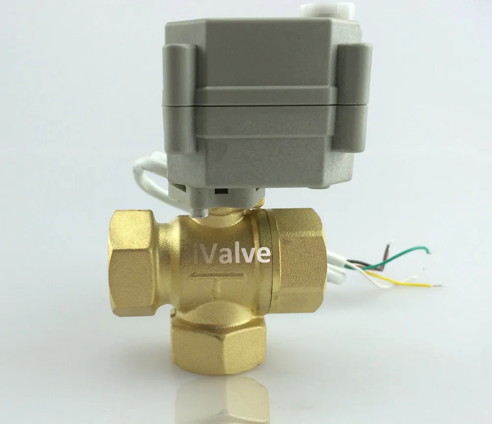 HSH-Flo DC12V 3-ходовой моторизованный шаровой клапан NPT/BSP с уменьшенным отверстием из