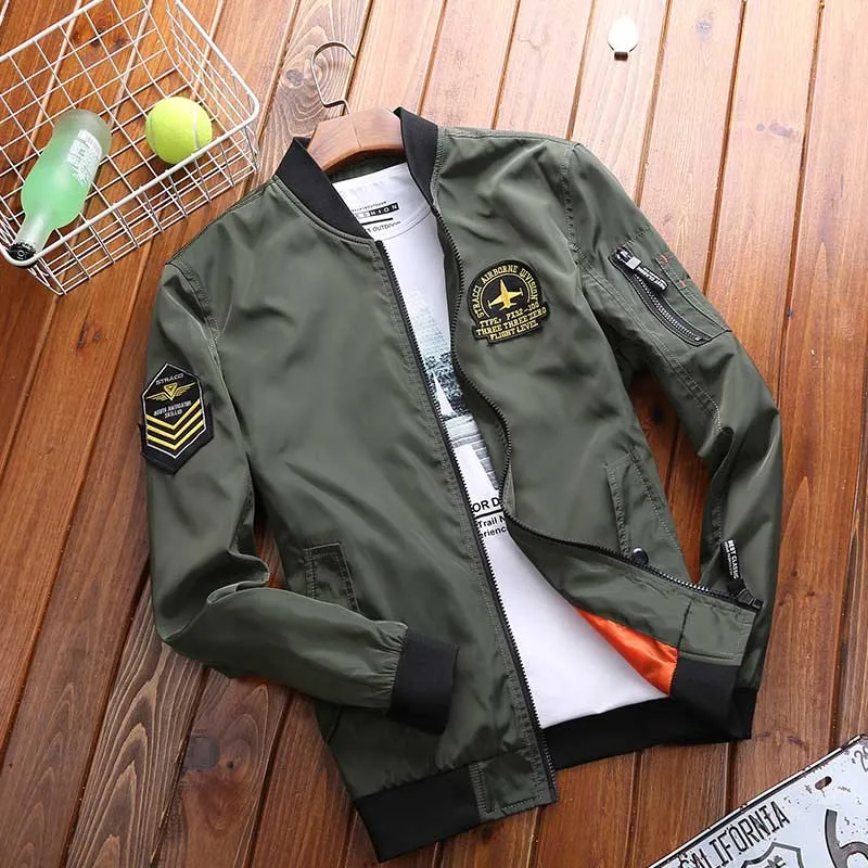 

Spring Autumn Korean Fashion Clothing Male Bomber Jacket Men Casual Coat Windbreaker Light Weight Baseball Jacket