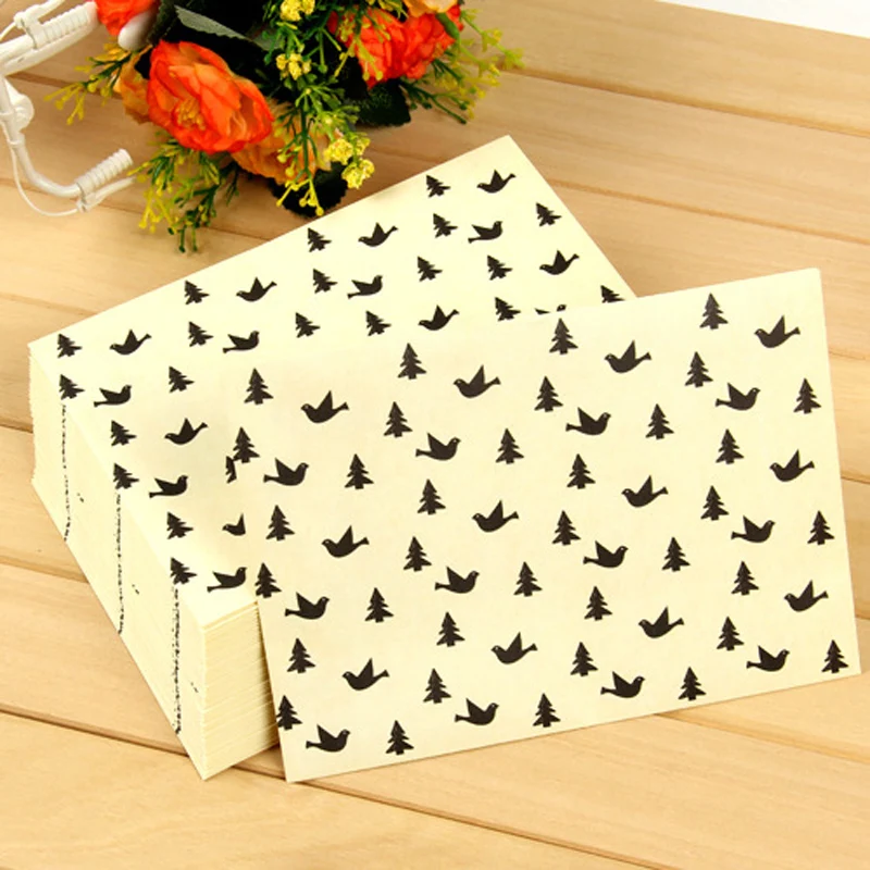 Набор конвертов с мультяшными птицами 120 г японская белая крафт-бумага милый