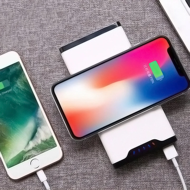 Ци Беспроводной Зарядное устройство 10000 мАч Портативный USB Мощность банк Беспроводной зарядного устройства для iphone X 8 Plus для samsung 8 S8 Мощность банк